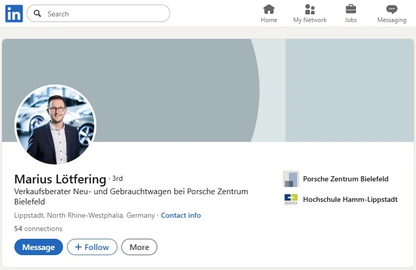 Marius Lötfering - LinkedIn Profil